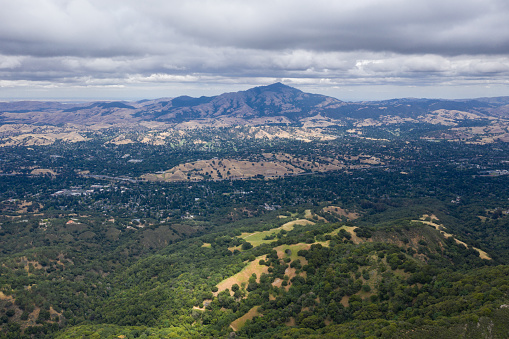 Beautiful hills and valleys, as well as Mount Diablo, are found just east of San Francisco Bay. This beautiful part of California is green in the winter and golden in the summer and fall.