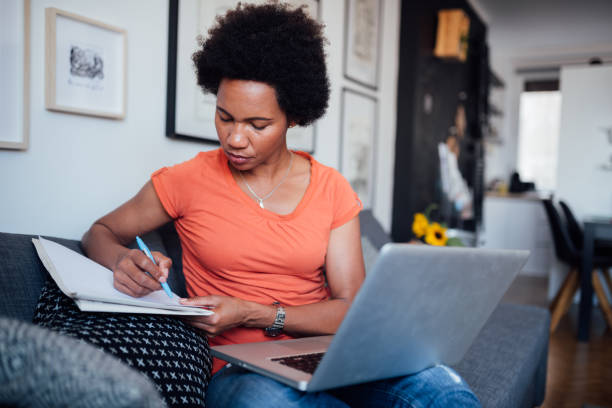 istock An unemployed woman looking for work from home in a modern age 1224912081