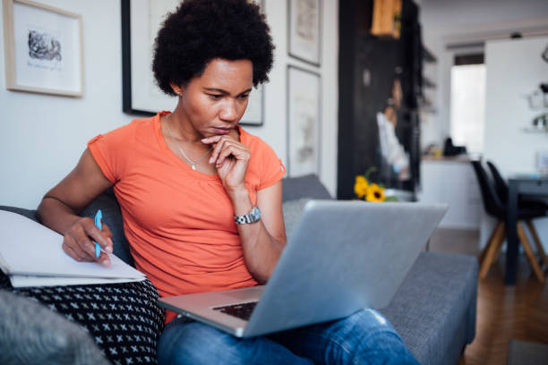 istock An unemployed woman looking for work from home in a modern age 1224912587