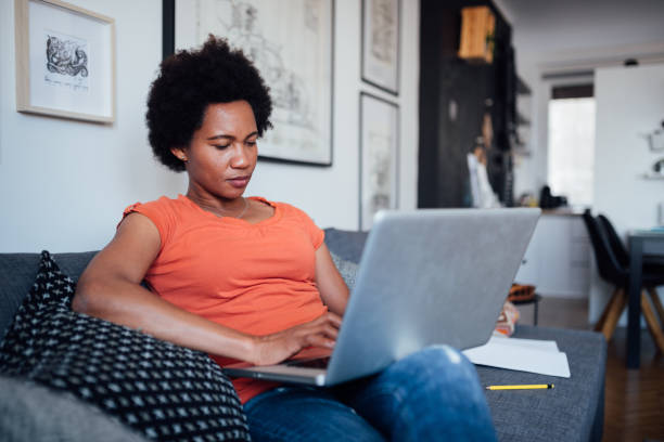 istock An unemployed woman looking for work from home in a modern age 1224912593