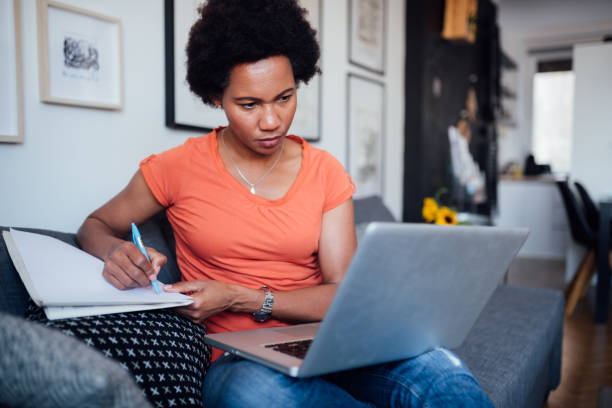 istock An unemployed woman looking for work from home in a modern age 1224913115