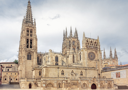 Burgos, Spain; 05/09/2020: Burgos cathedral in Spain in Gothic style aka \