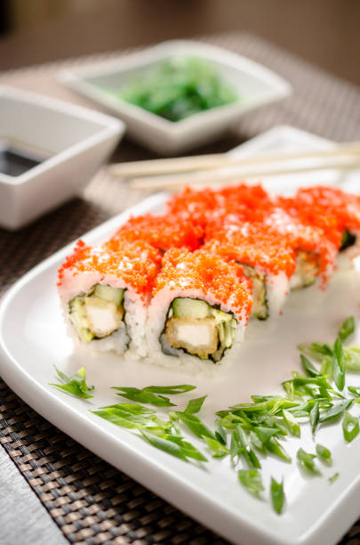 istock CHICKEN MAKI sushi rolls with chicken breast 1224924492