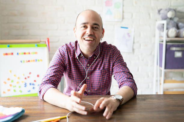 istock Portrait of a teacher talking through screen 1224924941