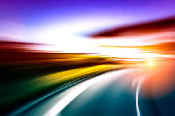 Abstract image of night traffic light trails in the city