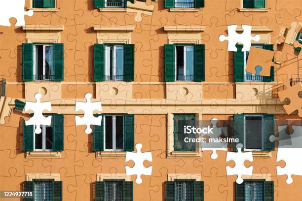 Assorted Jigsaw Puzzle Stock Photo - Download Image Now - Apartment, Jigsaw Puzzle, Window