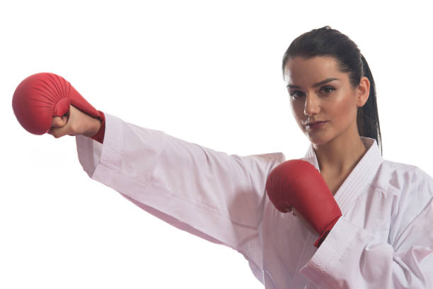 istock Young Woman Dressed In Traditional Kimono White Background 1224928087