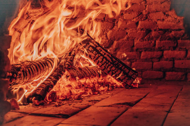 istock Firewood burning in an oven 1224928108