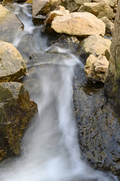 istock long exposure of water running to a river at vertical composition 1224928887