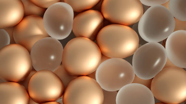 istock Beautiful background with beads, particles and simulation. 3d illustration, 3d rendering. 1224937611