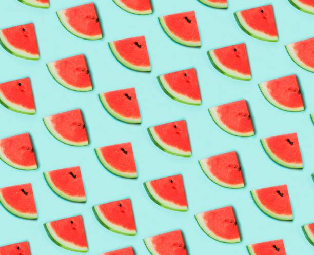 istock watermelon on blue background,summer concept 1224952288