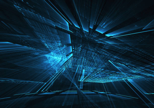 istock Fractal background for use in creativity and design projects. Technological fractal. Abstract 3D illustration 1224956687