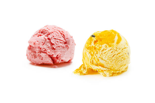 istock Passion fruit ice cream ball isolated 1224956817