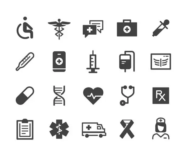 Vector illustration of Medical Icons - Classic Series
