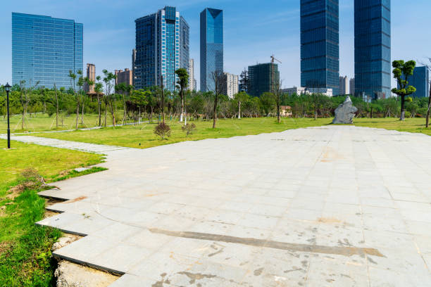 istock city park with modern building background in shanghai 1224962154
