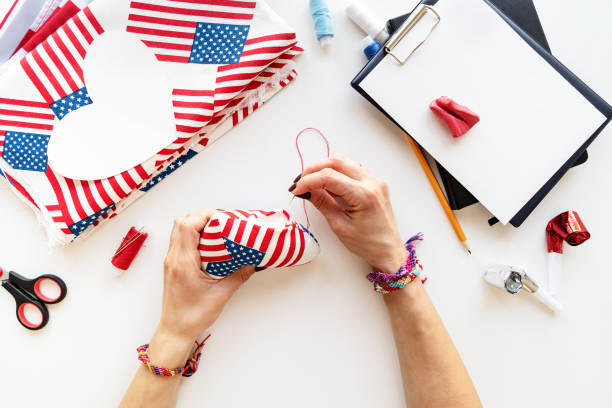 istock Diy 4th of July step by step needle holder craft. Step 9 - sewing the gap 1224962250