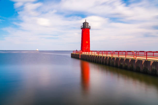 istock milwaukee lighthouse on sunny day. 1224965786