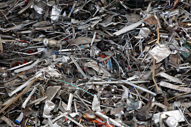 istock Used metal pieces on a scrap yard 1224966896