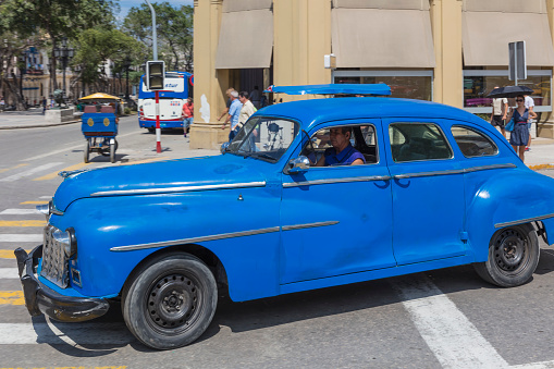 Havana, Cuba - March 2, 2016: Old classic car on the street of old Havana