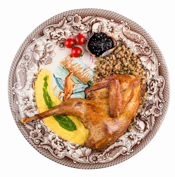istock Pheasant baked Sous Vide on a decorative plate 1224968277