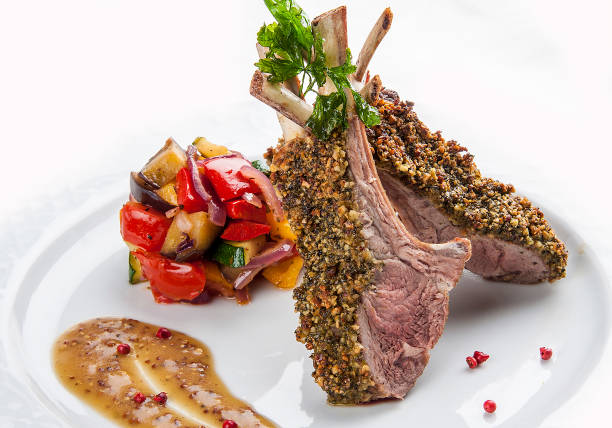 istock Rack of lamb on white background 1224968354
