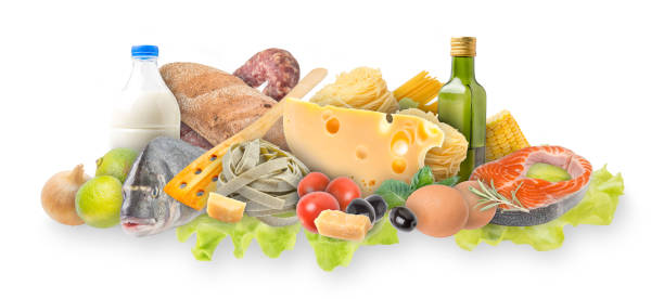 istock Different types of food isolated on white background 1224970633