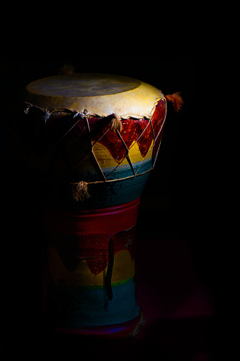 Original African percussion on a black background