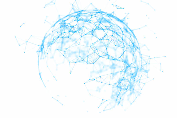 сфера фоны и концепция планеты - глобальная система связи иллюстрации стоковые фото и изображения