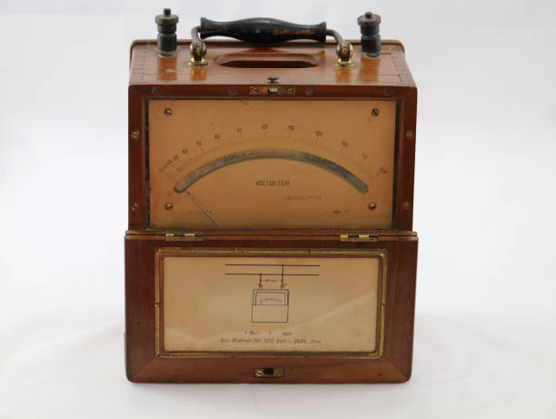 istock Old german voltmeter in nice wooden box. 1224977928