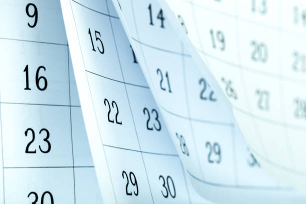 istock Closes a calendar page in blue. flipping calendar 2020 1224983744