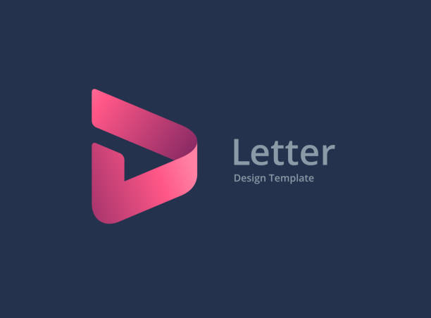 Letter D with arrow icon Letter D with arrow icon letter d stock illustrations