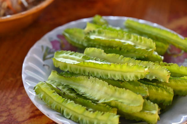 Winged bean, local vegetable, having with curry rice noodle - Thailand southern style