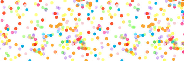 istock Banner made from multicolored confetti isolated on white background. 1224992475