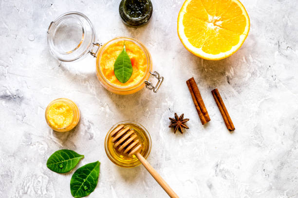 istock organic citrus scrub homemade on gray background top view 1224994830