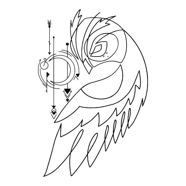 Owl Tattoo Template Owl Tattoo Vector Illustration Stock Illustration -  Download Image Now - iStock