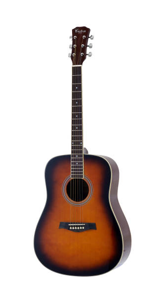 istock Sunburst  Acoustic Folk Guitar, String Music Instrument Isolated on White background 1224997588