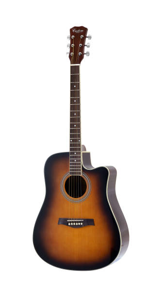 istock Sunburst Acoustic Folk Guitar, String Music Instrument Isolated on White background 1224997611