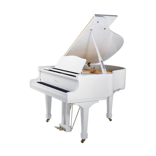 istock White Piano, Grand Piano Strings Percussion Music Instrument Isolated on White background 1224998417