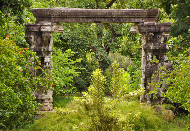 istock Old stone gate in a park in India 1224999644