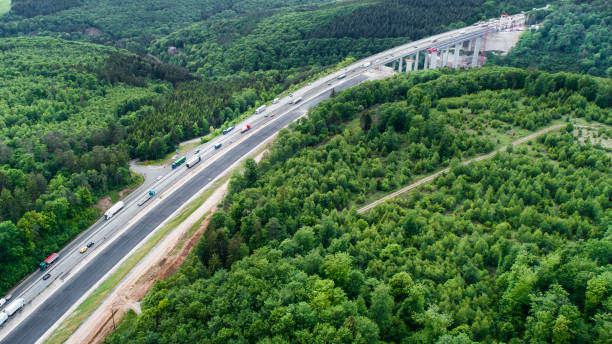 istock German landscape and highway, aerial view 1224999695