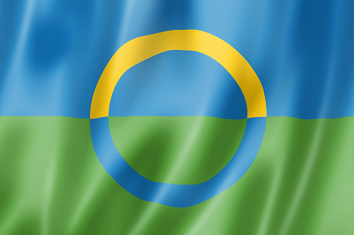Voros ethnic flag, Estonia. 3D illustration
