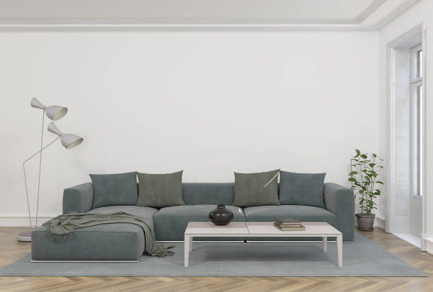 istock 3d rendering of modern living room with grey sofa 1225005271