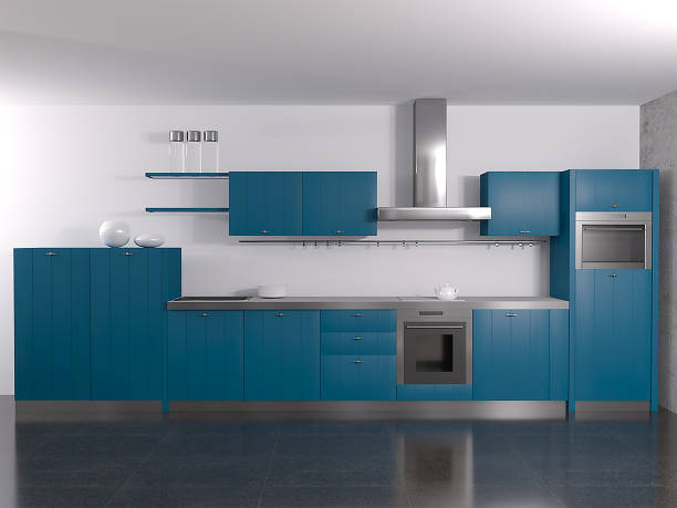 istock 3d rendering of new modern kitchen interior 1225005386
