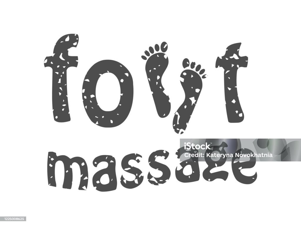 Foot Massage Rubber Stamp Reflexology Silhouette Of Feet On Brush Stroke In  Gray For Your Web Site Design App Ui Stock Vector Eps10 Stock Illustration  - Download Image Now - iStock