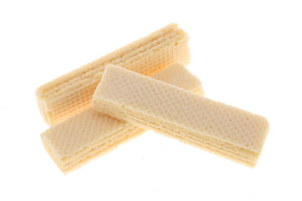 Wafers sticks with vanilla Cream isolated on white background