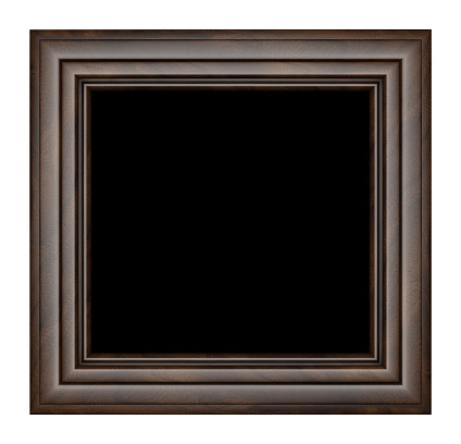 Empty photo picture frame isolated on white background