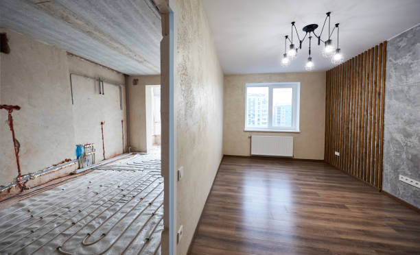 istock Modern apartment before and after refurbishment. 1225010087