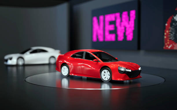istock Unbranded car at the motor show 1225013213