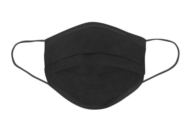 istock Protective face mask. Disposable earloop 3-layer face mask in black colour for protect against virus and bacteria - image 1225015747