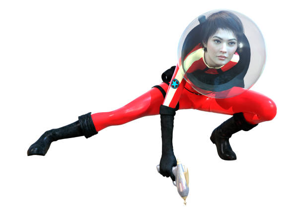 istock 3D illustration astronaut woman on white 1225021553